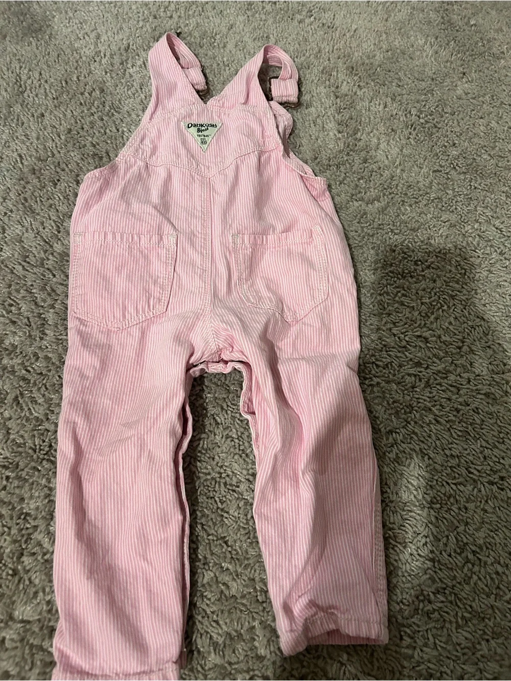 OshKosh B'gosh Pink Striped Toddler Overalls